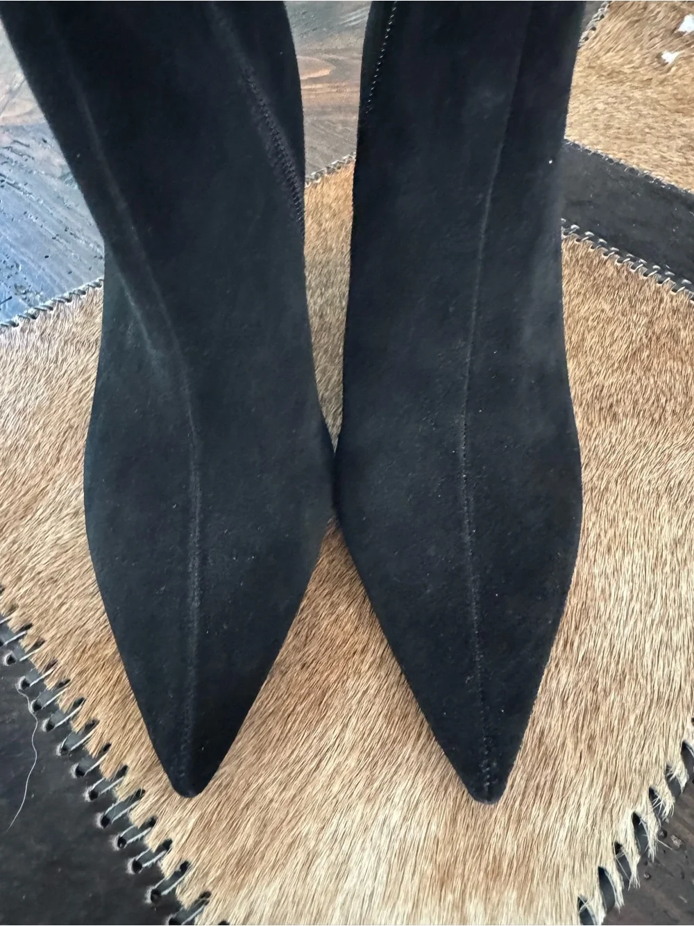 Women’s Black Over-the-Knee Pointed Toe Heel Boots